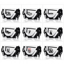Dandadan PU black white color crossbody satchel sh...