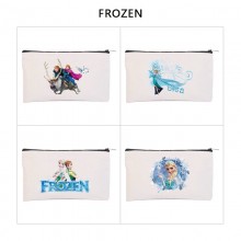 Frozen anime canvas pen case pencil storage coin b...