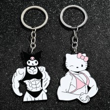 Sanrio Hello Kitty Kuromi muscle anime alloy key c...