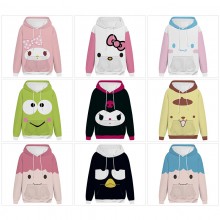 Sanrio Melody kitty Cinnamoroll Kuromi anime long sleeve hoodie sweater cloth