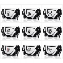 Naruto PU black white color crossbody satchel shou...