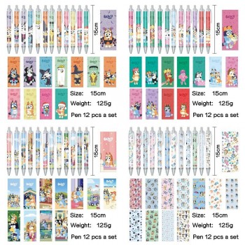 Bluey anime ballpoint pen ball pens(12pcs a set)