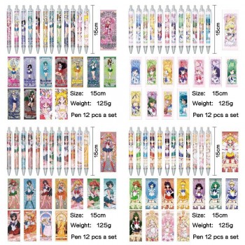 Sailor Moon anime ballpoint pen ball pens(12pcs a set)