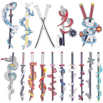 Demon Slayer alloy mini weapon swords brooch pins
