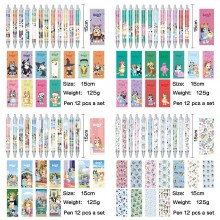 Bluey anime ballpoint pen ball pens(12pcs a set)