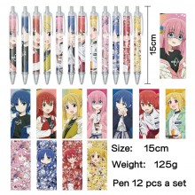 Bocchi The Rock anime ballpoint pen ball pens(12pcs a set)