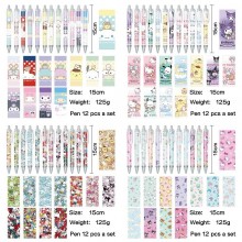 Sanrio Melody kitty Cinnamoroll Kuromi ballpoint pen ball pens(12pcs a set)
