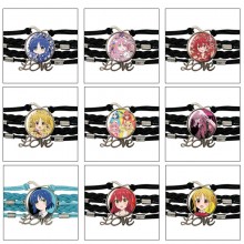 Bocchi The Rock anime braided gemstone bracelet ha...