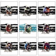 Black Clover anime braided gemstone bracelet hand ...