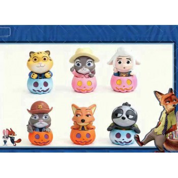 6pcs/set Zootopia pumpkin anime figures(OPP bag)