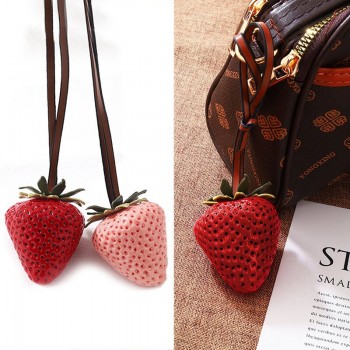 Creative Waterproof Strawberry resin Key Chain Ring