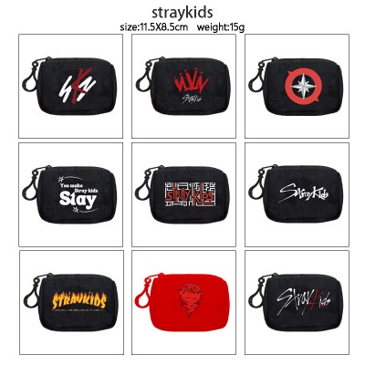 Straykids plush coin purse keychain headphone bag
