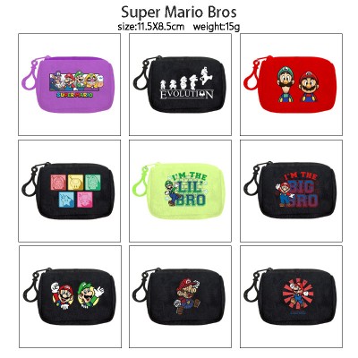 Super Mario plush coin purse keychain headphone bag