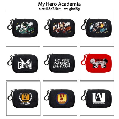 My Hero Academia plush coin purse keychain headphone bag