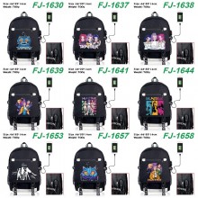 K-POP Demon Hunters USB charging laptop backpack s...