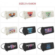 K-POP Demon Hunters anime canvas triangle pen bag ...
