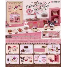 8pcs/set Re-Ment Sanrio My Melody Kuromi Chocolate Workshop Miniature figures