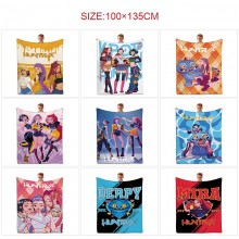K-POP Demon Hunters anime flano summer quilt blank...