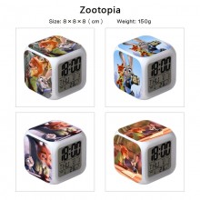 Zootopia anime Alarm Clock Colorful Light Display ...