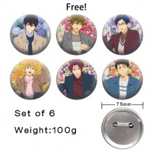 75MM Free! anime tinplate brooch pins set(6pcs a s...