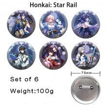 75MM Honkai Star Rail game tinplate brooch pins se...