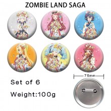 75MM Zombie Land Saga anime tinplate brooch pins s...