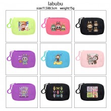 Labubu plush coin purse keychain headphone bag