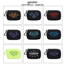 Genshin Impact plush coin purse keychain headphone...