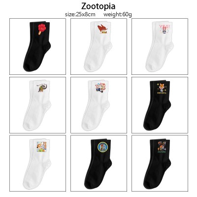 Zootopia anime mid length cotton socks