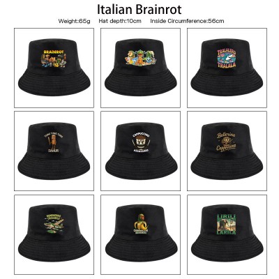 Italian-Brainrot anime Fisherman Bucket Hat Cap