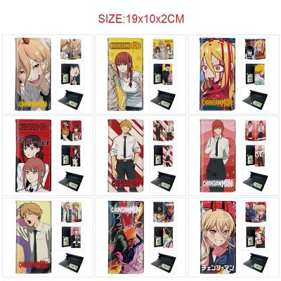 Chainsaw Man PU Long Wallets Purses ID Card Holder