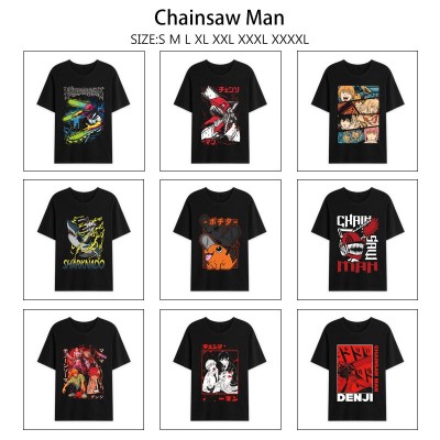 Chainsaw Man anime summer short sleeve cotton t-shirts