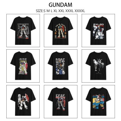 Gundam anime summer short sleeve cotton t-shirts