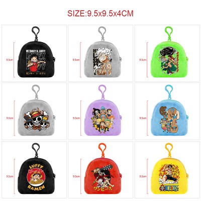 One Piece plush coin purse keychain headphone bag