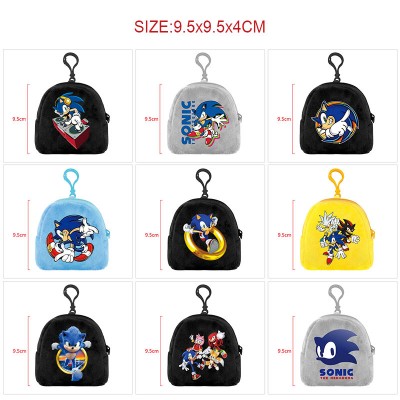 Sonic the Hedgehog plush coin purse keychain headphone bag