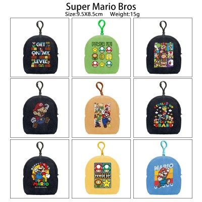 Super Mario plush coin purse keychain headphone bag
