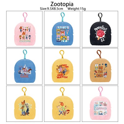 Zootopia plush coin purse keychain headphone bag
