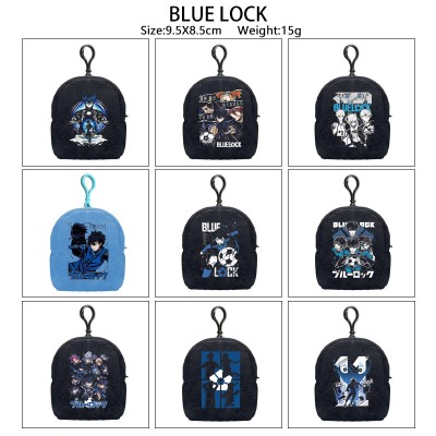 Blue Lock plush coin purse keychain headphone bag