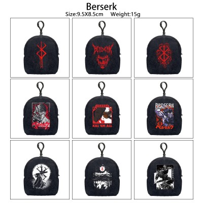 Berserk plush coin purse keychain headphone bag
