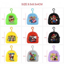 Super Mario plush coin purse keychain headphone ba...