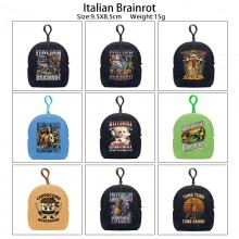 Italian Brainrot plush coin purse keychain headpho...