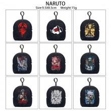Naruto plush coin purse keychain headphone bag
