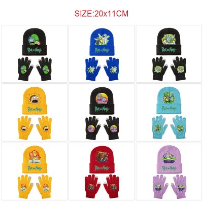 Rick and Morty Knitted Hat and Gloves Set