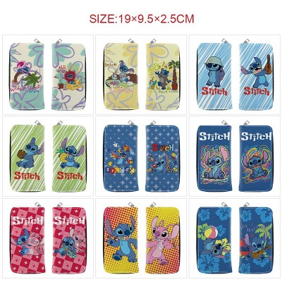 Stitch anime long zipper wallet purse