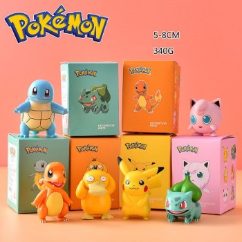 6pcs/set Pokemon anime figures with box