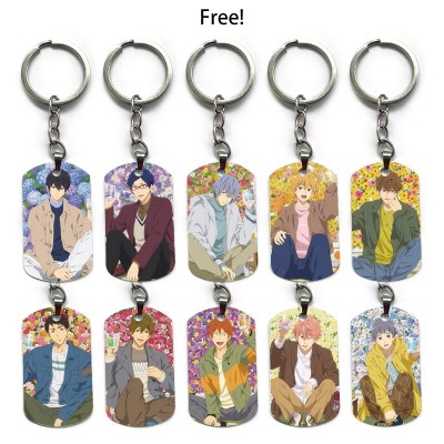 Free! alloy two-sided pendant key chain keychains