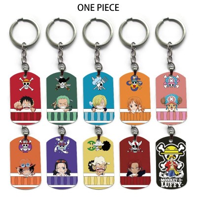 One Piece alloy two-sided pendant key chain keychains
