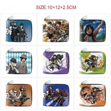 Attack on Titan anime zipper long wallet purse