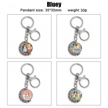 Bluey Two-sided Rotatable Round Crystal Key Chain Ring