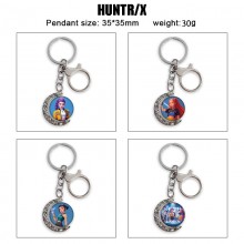 K-POP Demon Hunters Two-sided Rotatable Round Crystal Key Chain Ring